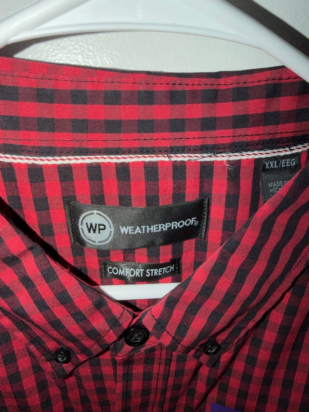 Weatherproof Red and Black Check Button-Down Shirt - Men's - Picture 3 of 3